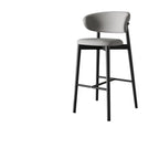 Tabouret de bar Art Déco en cuir, dossier bas, hauteur comptoir