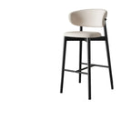 Tabouret de bar Art Déco en cuir, dossier bas, hauteur comptoir