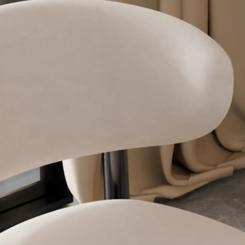 Tabouret de bar Art Déco en cuir, dossier bas, hauteur comptoir