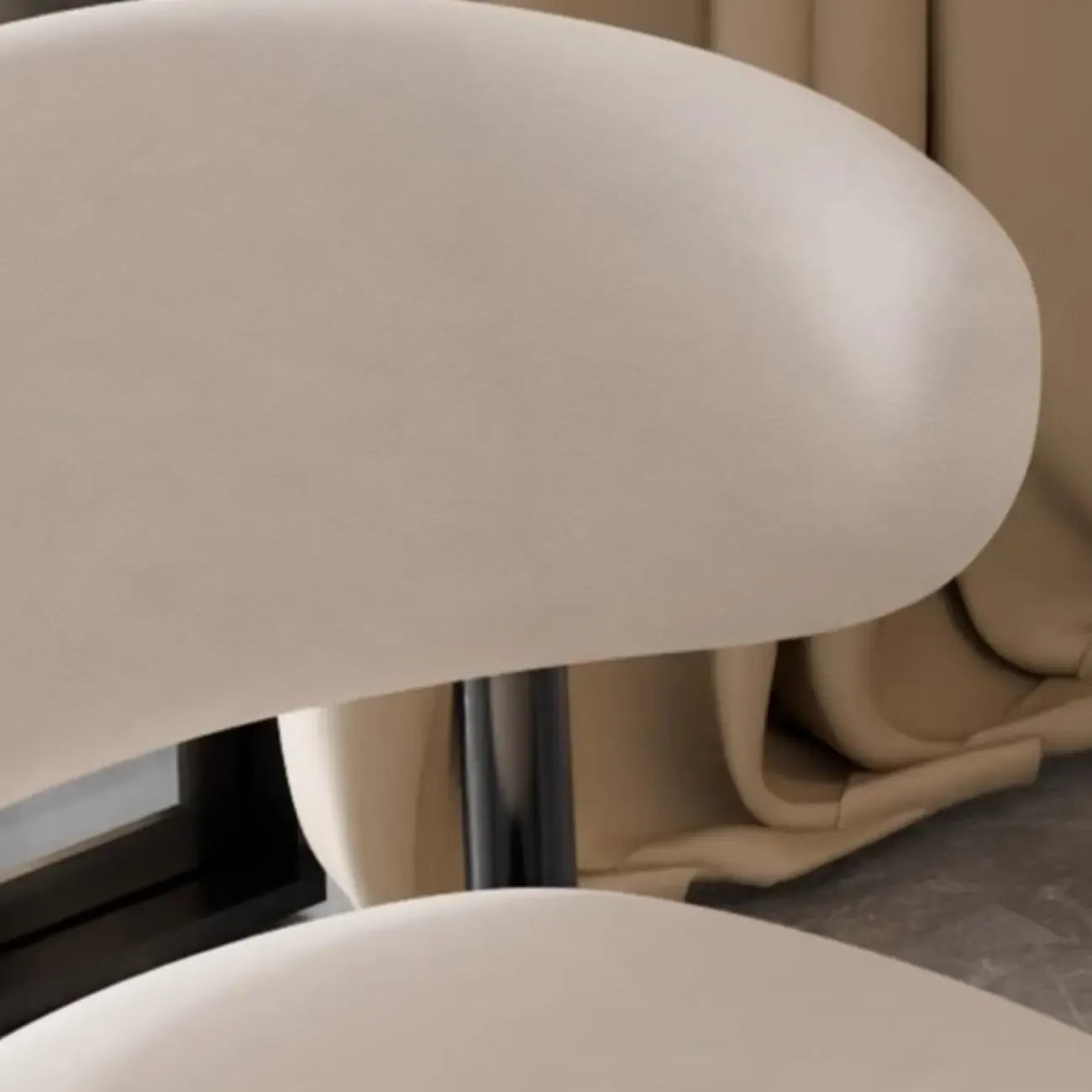 Tabouret de bar Art Déco en cuir, dossier bas, hauteur comptoir