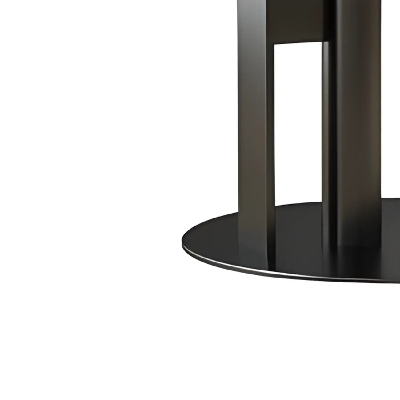petite table d'appoint élégante en acier avec plateau en marbre et forme en C