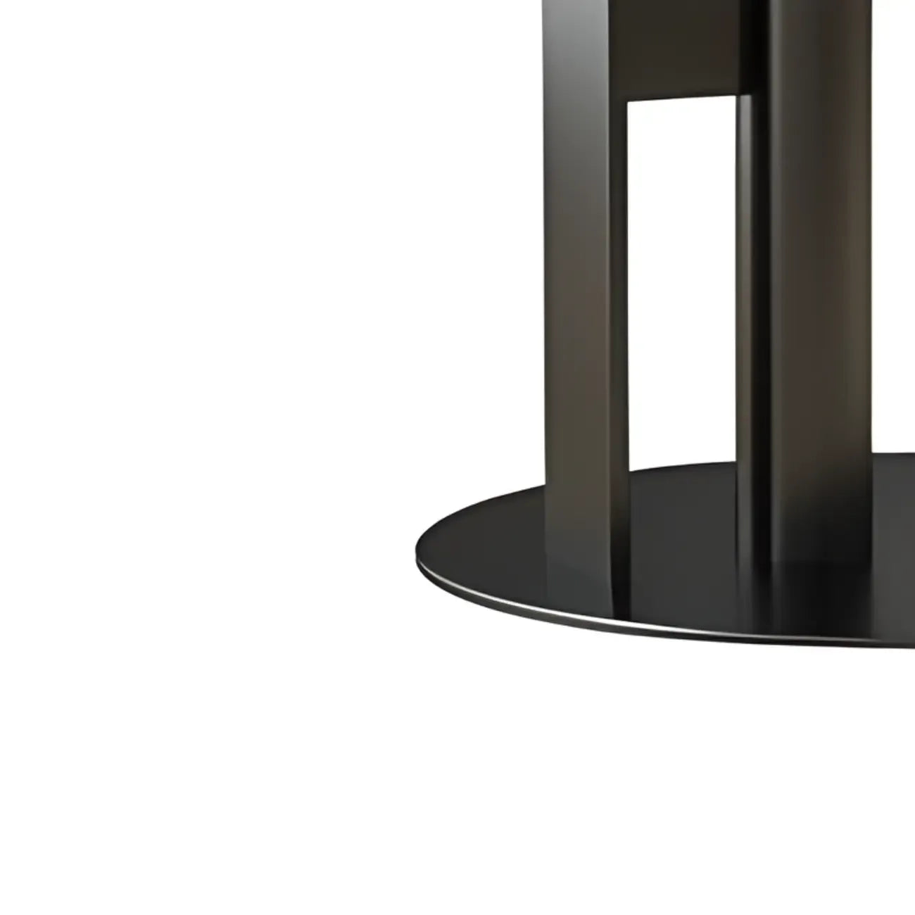 petite table d'appoint élégante en acier avec plateau en marbre et forme en C