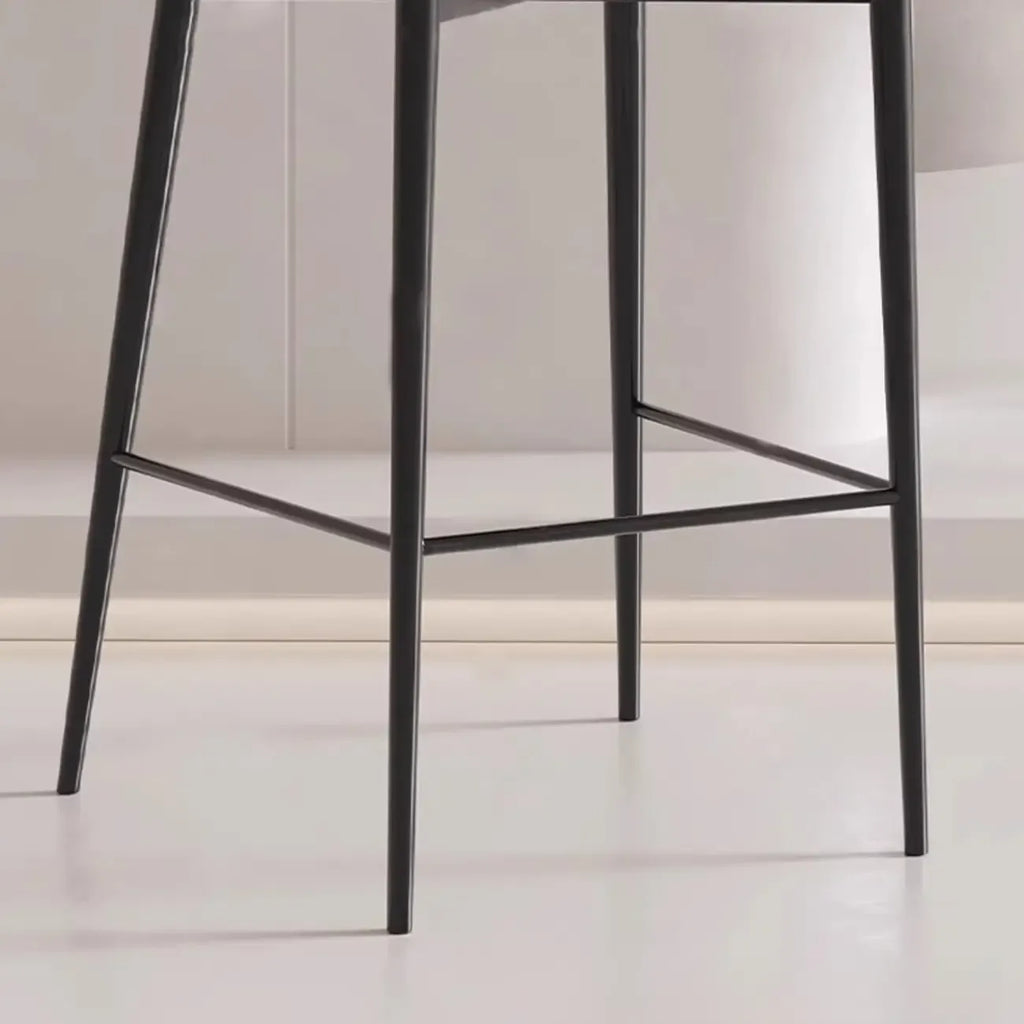 Tabourets de bar modernes en métal noir et cuir, hauteur comptoir