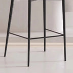 Tabourets de bar modernes en métal noir et cuir, hauteur comptoir