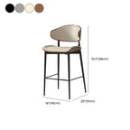 Tabourets de bar modernes en métal noir et cuir, hauteur comptoir