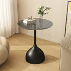 Table d'appoint ronde classique en verre avec pied central - Table seule