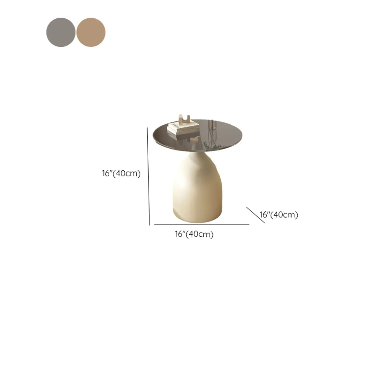 Table d'appoint ronde classique en verre avec pied central - Table seule