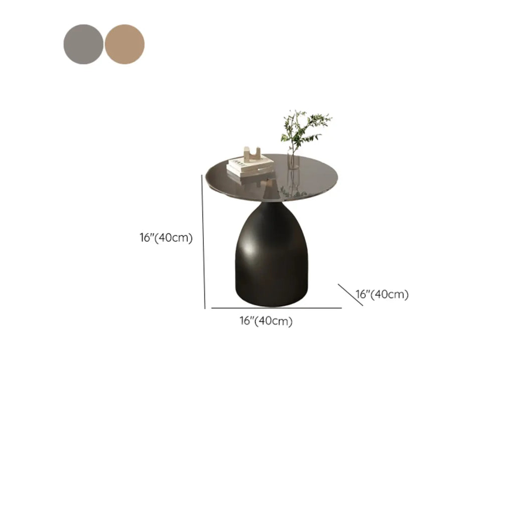 Table d'appoint ronde classique en verre avec pied central - Table seule