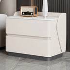 Table de chevet Art Déco avec plateau en pierre et 2 tiroirs de rangement
