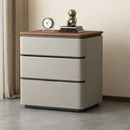 Table de chevet étroite et moderne en bois avec 3 tiroirs