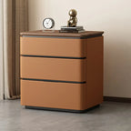 Table de chevet étroite et moderne en bois avec 3 tiroirs