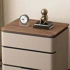 Table de chevet étroite et moderne en bois avec 3 tiroirs