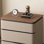 Table de chevet étroite et moderne en bois avec 3 tiroirs