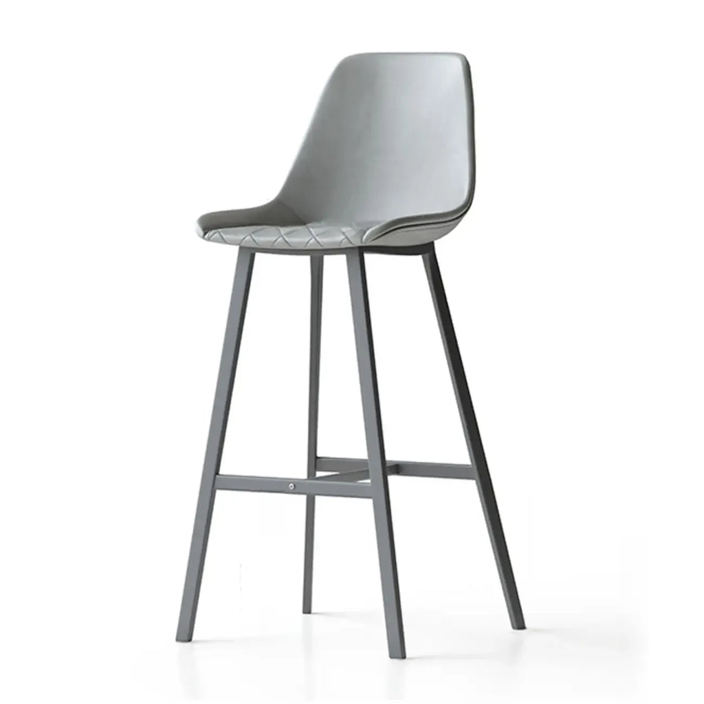 Sgabello da bar in pelle trapuntata stile moderno di metà secolo
