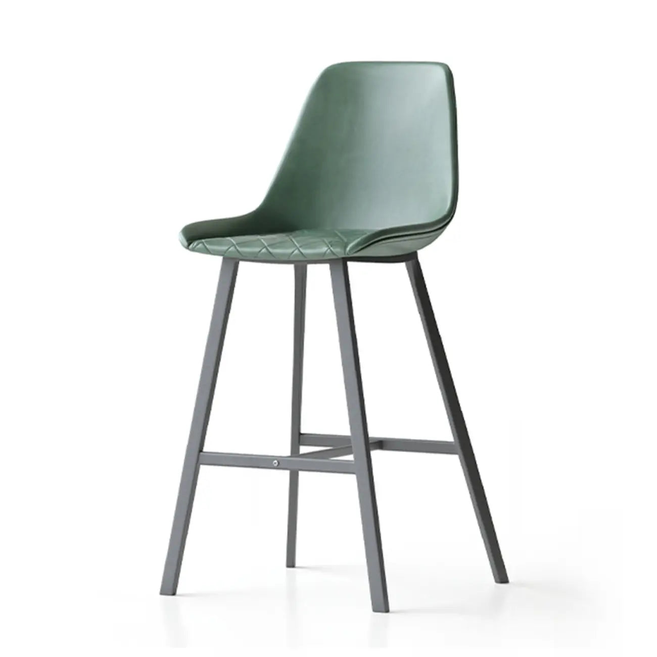 Tabouret de bar en cuir matelassé de style moderne du milieu du siècle