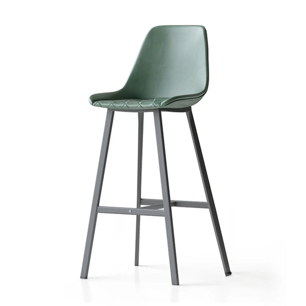 Sgabello da bar in pelle trapuntata stile moderno di metà secolo