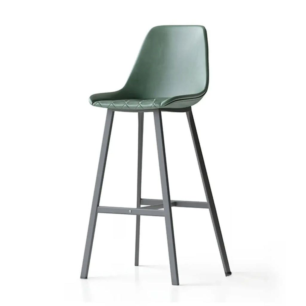Sgabello da bar in pelle trapuntata stile moderno di metà secolo