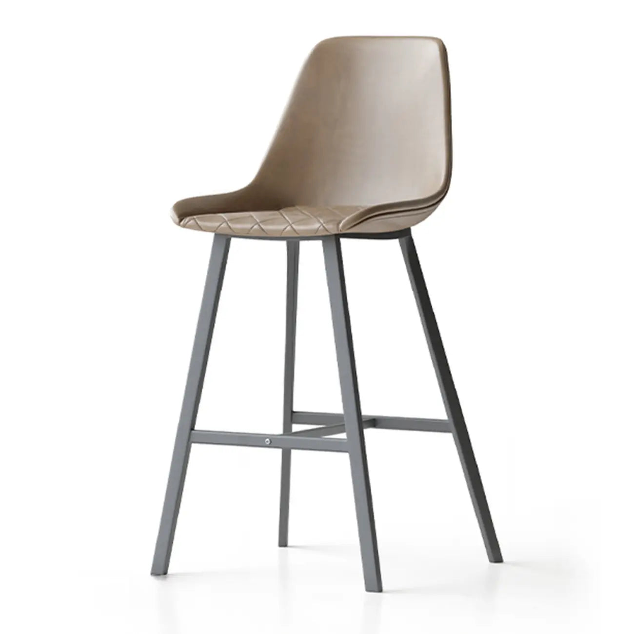 Tabouret de bar en cuir matelassé de style moderne du milieu du siècle