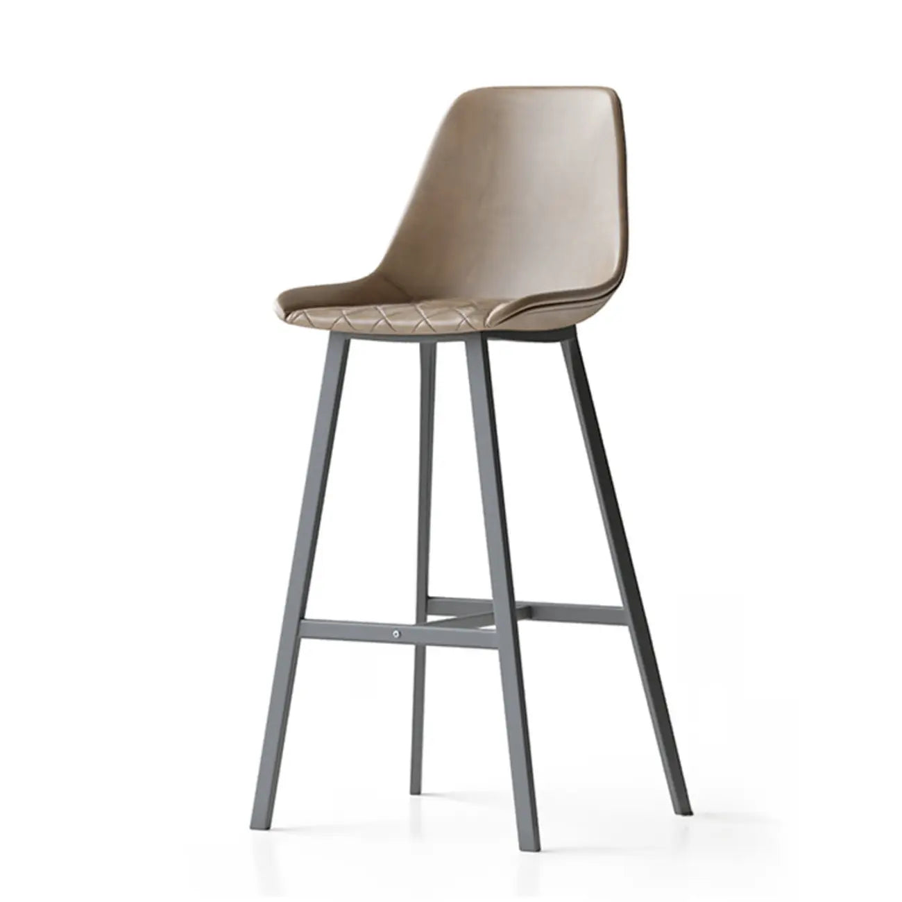 Tabouret de bar en cuir matelassé de style moderne du milieu du siècle
