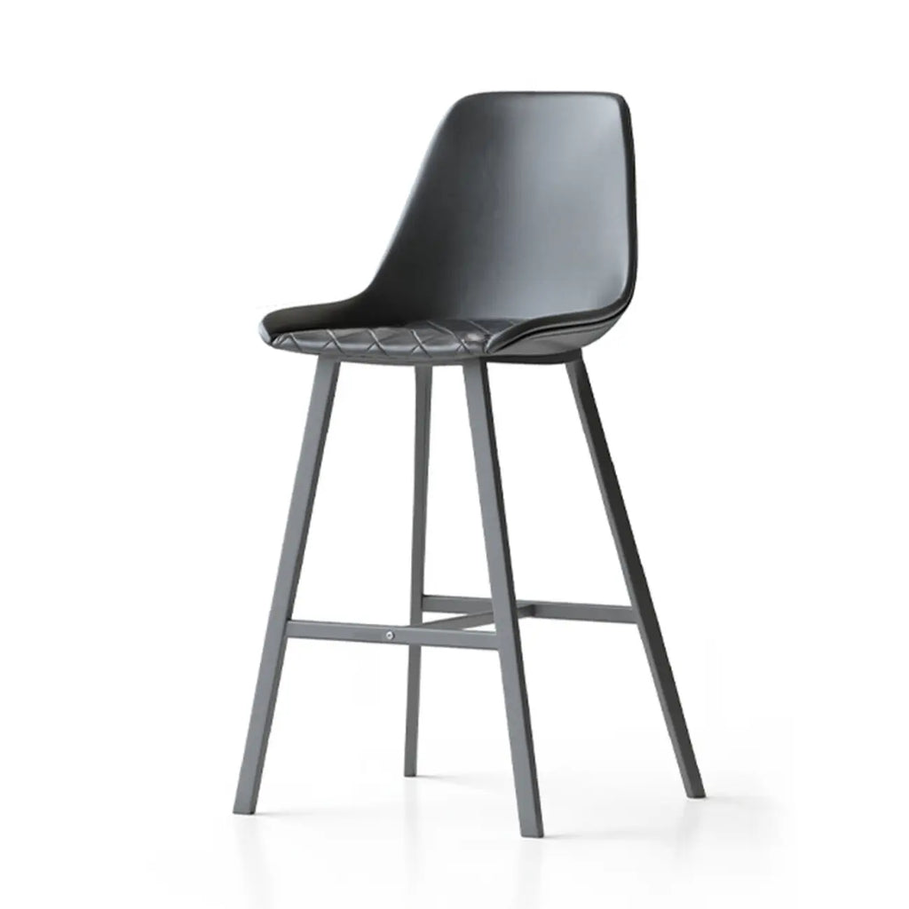 Sgabello da bar in pelle trapuntata stile moderno di metà secolo