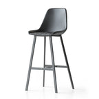 Sgabello da bar in pelle trapuntata stile moderno di metà secolo