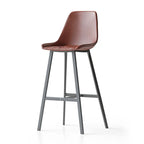 Sgabello da bar in pelle trapuntata stile moderno di metà secolo