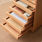 Table d'appoint roulante moderne en bois de cerisier avec tiroirs