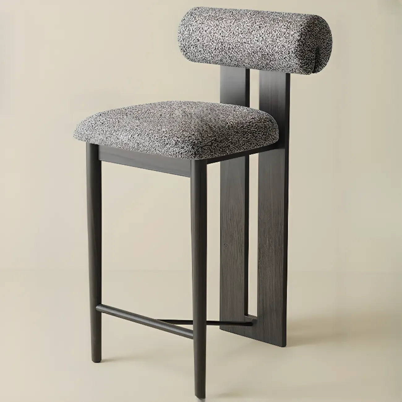 Tabouret de bar moderne en bois bouclé, style milieu du siècle