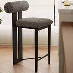 Tabouret de bar moderne en bois bouclé, style milieu du siècle