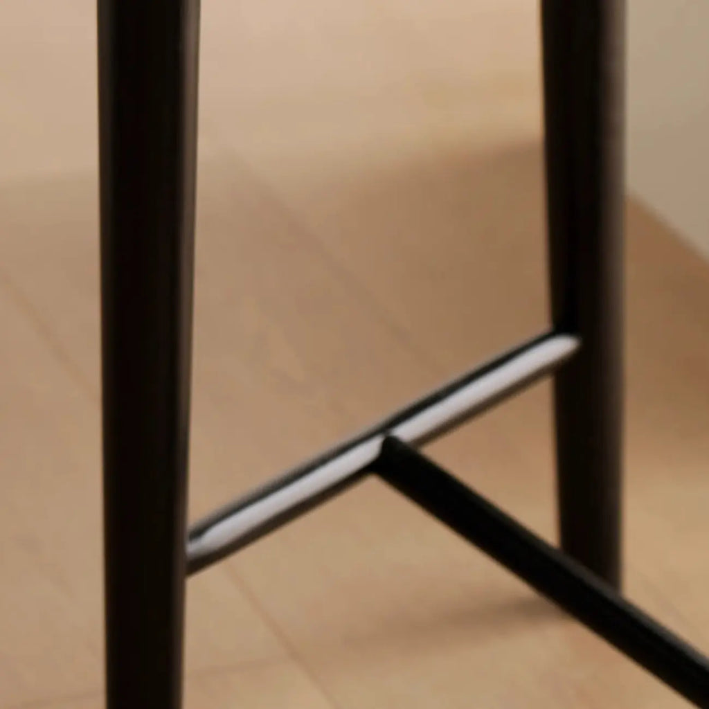 Tabouret de bar moderne en bois bouclé, style milieu du siècle