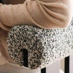 Tabouret de bar moderne en bois bouclé, style milieu du siècle