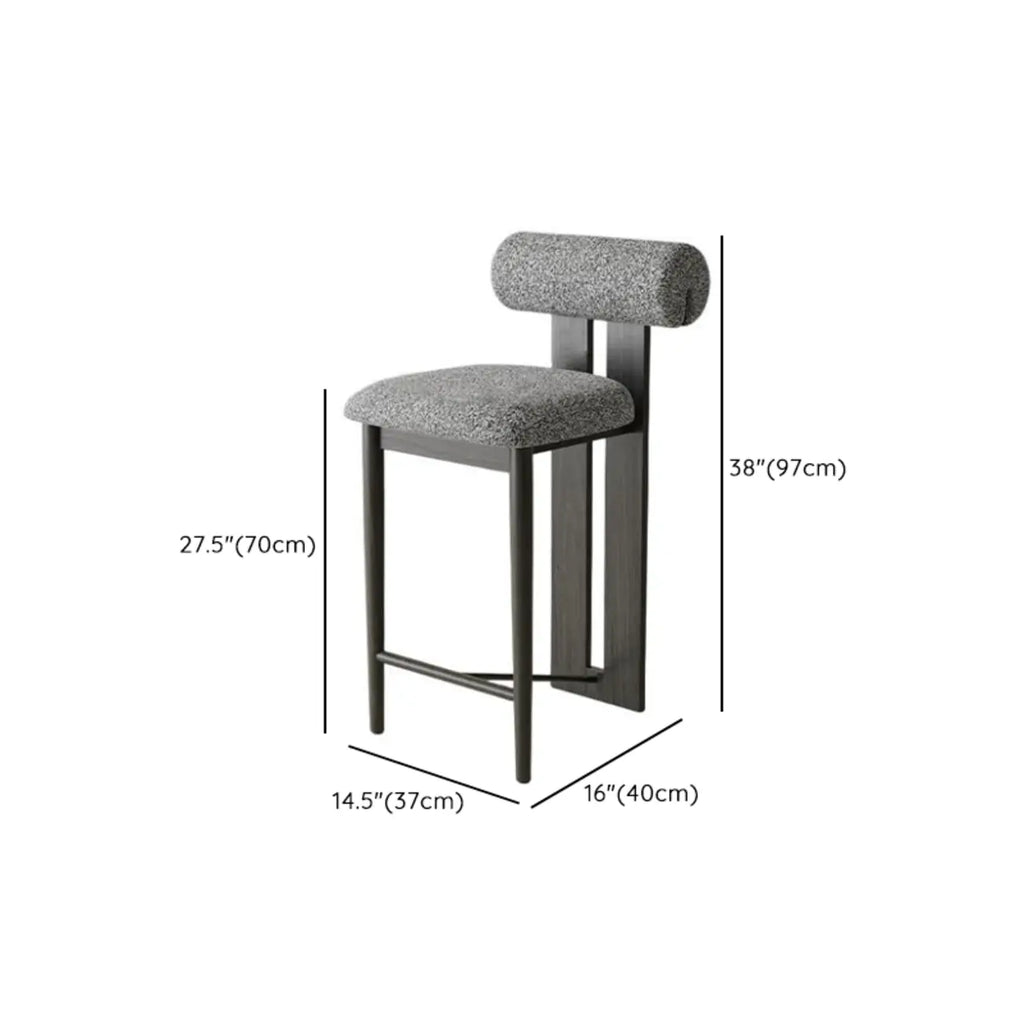 Tabouret de bar moderne en bois bouclé, style milieu du siècle