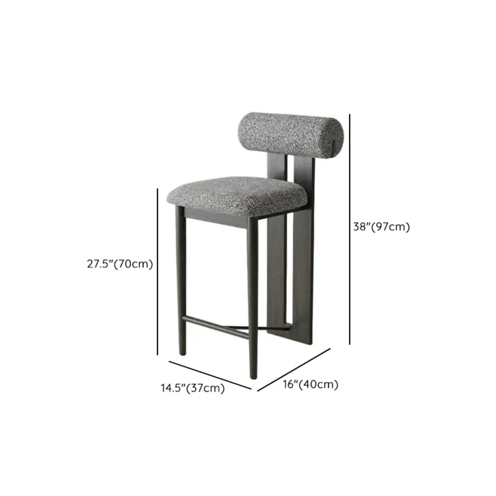 Tabouret de bar moderne en bois bouclé, style milieu du siècle