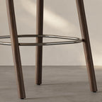 Tabouret de bar moderne du milieu du siècle en bois et similicuir