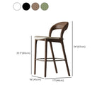 Tabouret de bar moderne du milieu du siècle en bois et similicuir