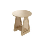 Table d'appoint moderne du milieu du siècle à deux niveaux en bois avec pieds en rotin
