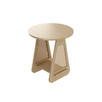 Table d'appoint moderne du milieu du siècle à deux niveaux en bois avec pieds en rotin