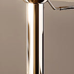 Tabouret de bar de luxe en cuir à hauteur réglable, piédestal doré