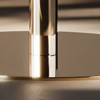 Tabouret de bar de luxe en cuir à hauteur réglable, piédestal doré