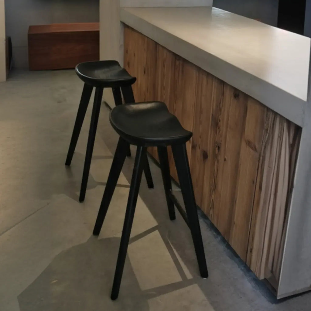 Tabourets de bar scandinaves en bois, sans dossier, hauteur bar
