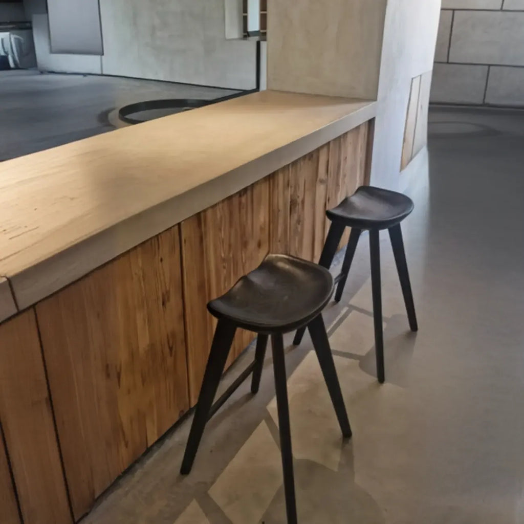 Tabourets de bar scandinaves en bois, sans dossier, hauteur bar