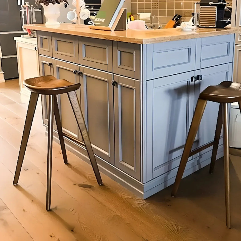 Tabourets de bar scandinaves en bois, sans dossier, hauteur bar
