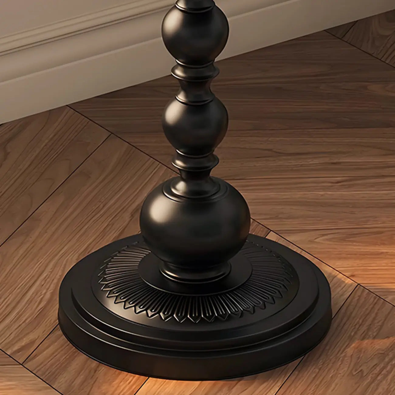 Table d'appoint moderne classique en fer forgé, noir et blanc