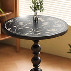 Table d'appoint moderne classique en fer forgé, noir et blanc