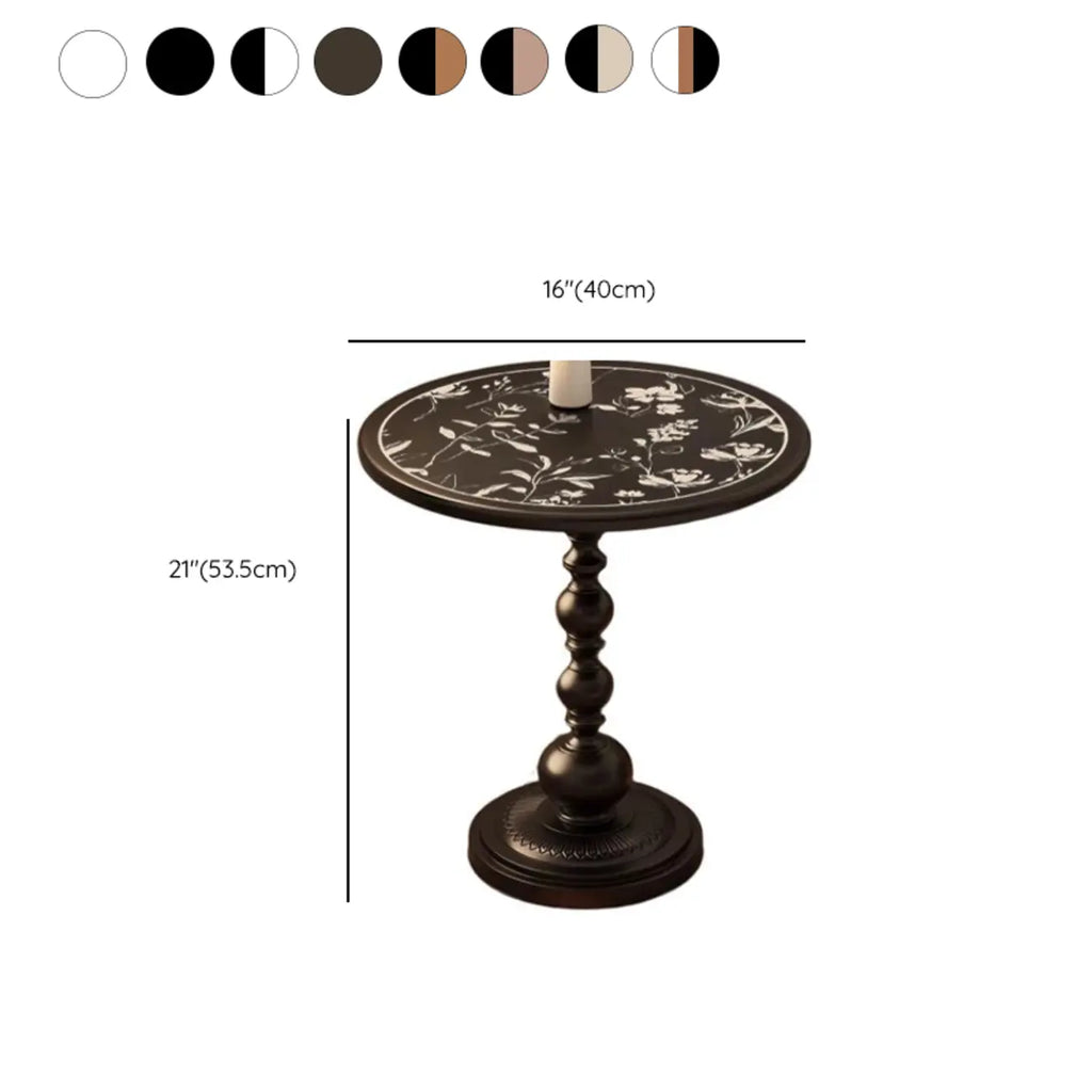 Table d'appoint moderne classique en fer forgé, noir et blanc