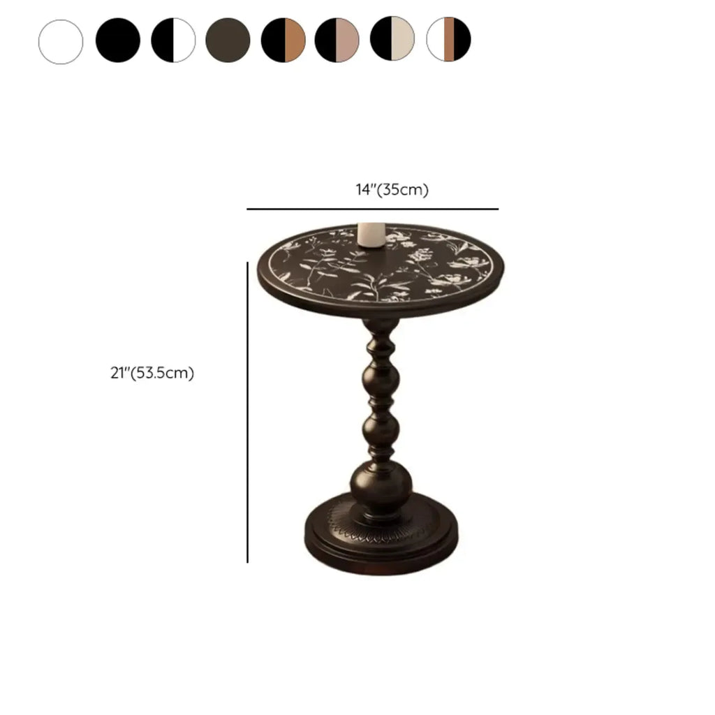 Table d'appoint moderne classique en fer forgé, noir et blanc