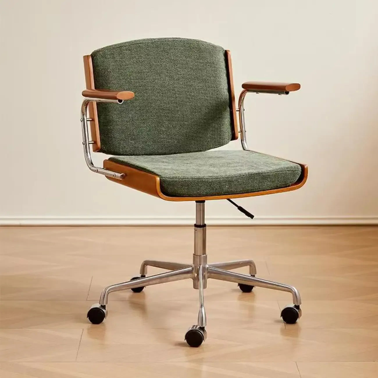 Chaise de bureau pivotante ergonomique moderne en tissu vert