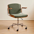 Chaise de bureau pivotante ergonomique moderne en tissu vert