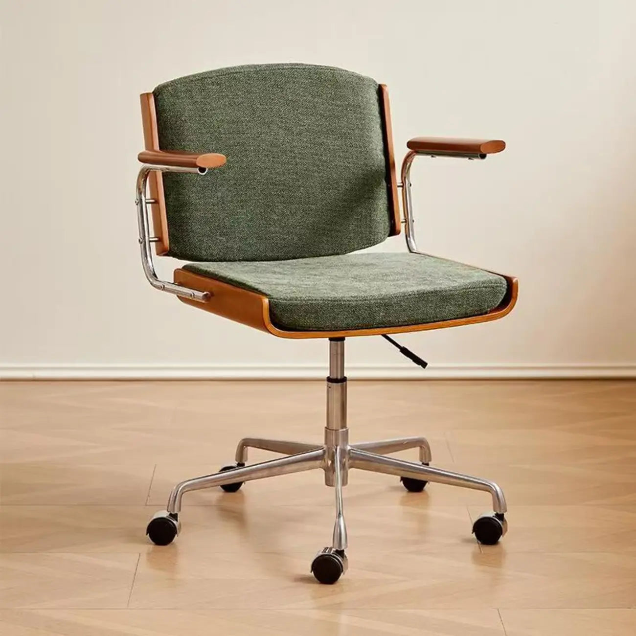 Chaise de bureau pivotante ergonomique moderne en tissu vert