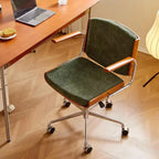 Chaise de bureau pivotante ergonomique moderne en tissu vert